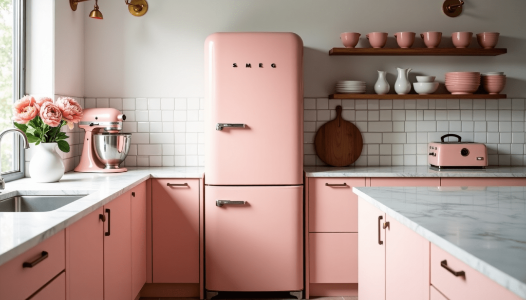 retro kitchen pink