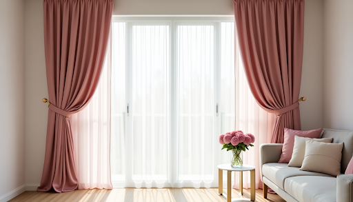 Pink Color Curtains